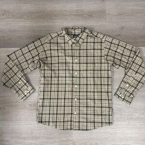 Patagonia Button Down Shirt Mens M Green Plaid Organic Cotton Blend 53935